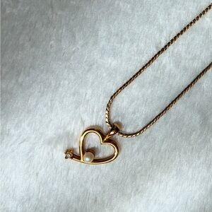Vintage Avon Signed Dainty Heart Necklace